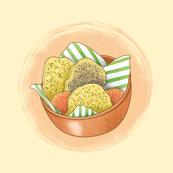 Chips di formaggio con semi di sesamo e di papavero